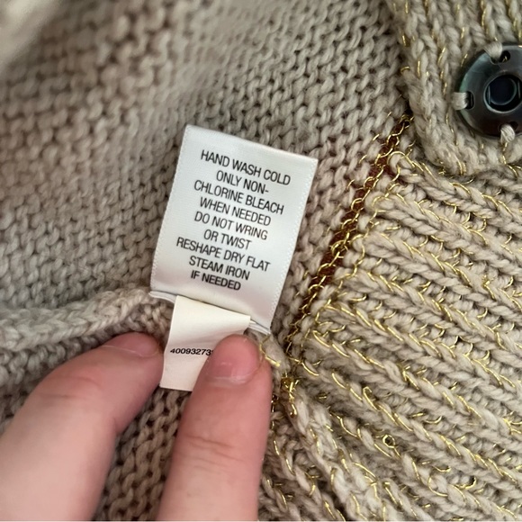 Simply Vera Vera Wang Gold Threaded Cardigan - Picture 9 of 9